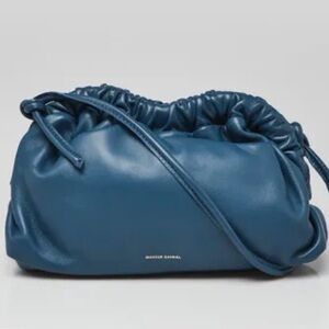 BOTTEGA VENETA - Mansur Gavriel Blue Lambskin Leather Mini Cloud Clutch Bag